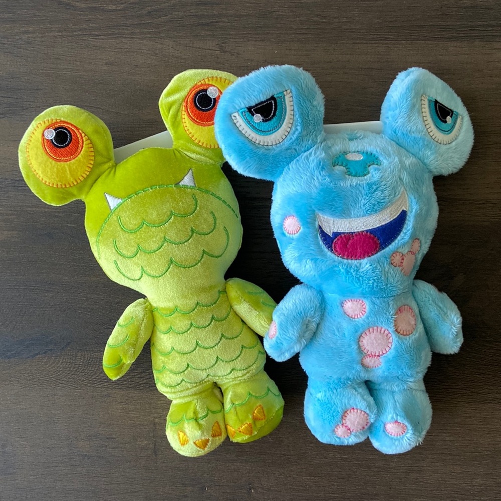 Set of 2 Disney Mickey Monsters Plush Toys Cheeky Bubbles Ralf Best Friends